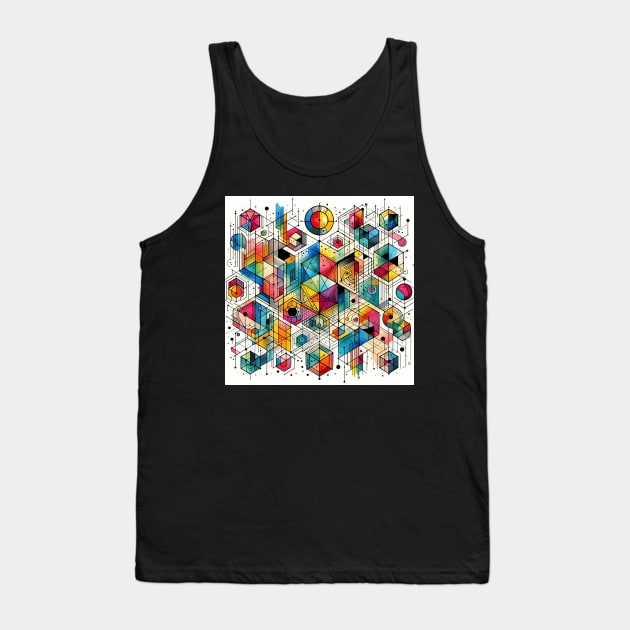 Psychedelic looking abstract illustration geometric shapes Tank Top by WelshDesigns